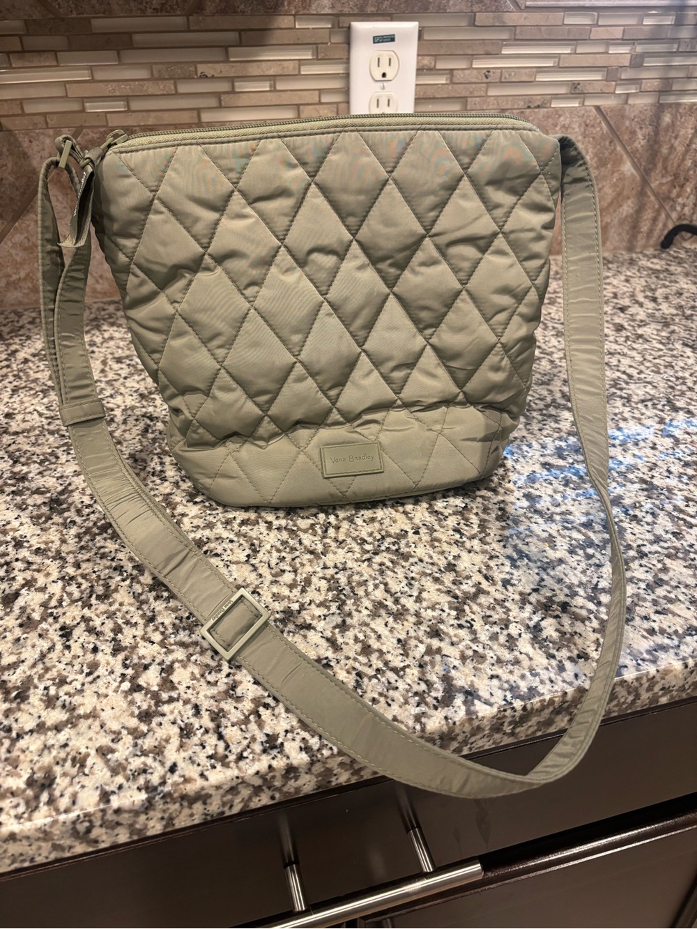 Vera Bradley Ultralight Bucket Crossbody Bag in Sage Green